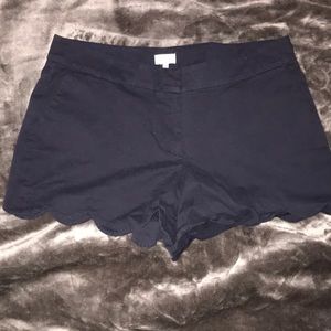 Crown & Ivy Sz 14 Navy Scalloped Shorts